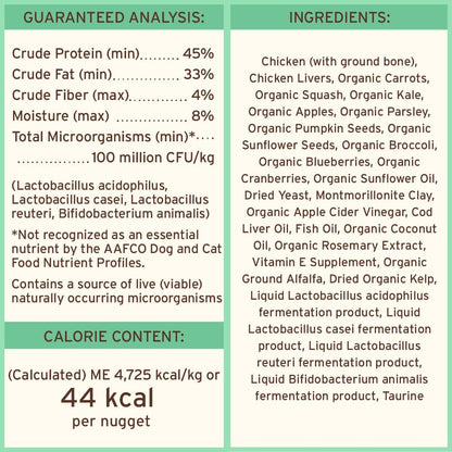 Primal Freeze Dried Dog Food Nuggets, Chicken; Complete & Balanced Meal; Also Use as Topper or Treat; Premium, Healthy, Grain Free, High Protein Raw Dog Food, 14 oz (Pack of 2)