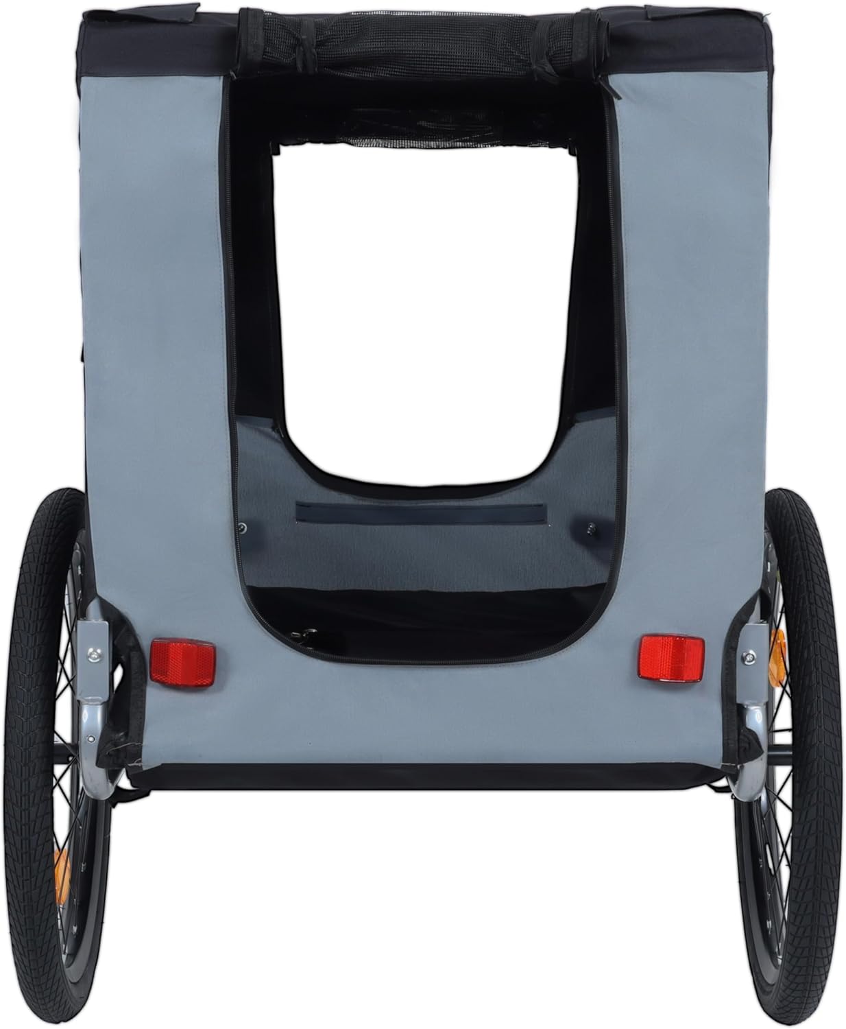 Blue-Grey Large Folding Bike Trailer for Dogs – Heavy-Duty Steel Frame, 66LB Capacity Pet Carrier for All-Terrain Cycling, Jogging & Camping Adventures! - Pawvie