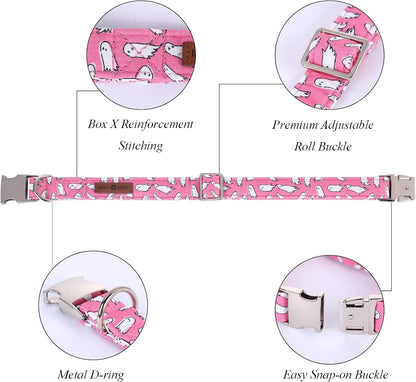 Lionet Paws Dog Collar with Bowtie, Halloween Bowtie for Dogs, Adjustable Comfortable X-Large Dog Collar Girl, XL, Neck 16-26 in