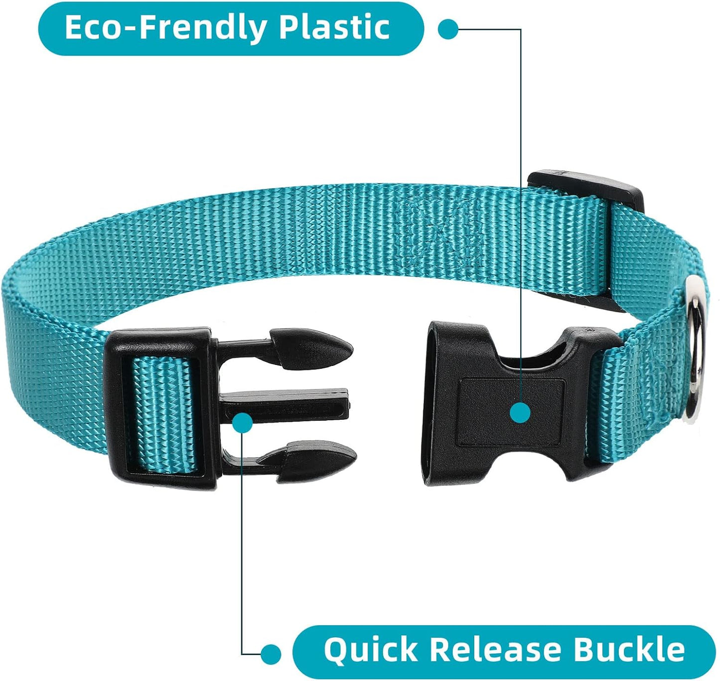 9 Pieces Adjustable Dog Collar for Animal, Soft Nylon Pets Puppy Collar with Quick Release Buckle Holder Bulk for Dogs Walking Running Training(Large,Retro Colors)