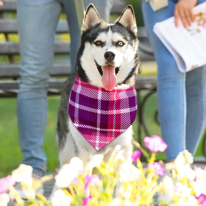 72 Pcs Plaid Dog Bandanas Bulk Triangle Scarf Cat Bibs Puppy Scarf Stripe Bandanas for Puppy Cat Birthday Party Costume