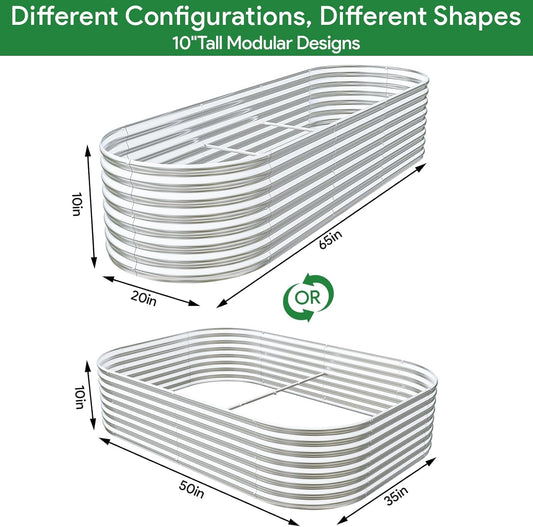BTDVR 2PCS Galvanized Raised Garden Bed Outdoor, Metal Raised Beds for Vegetables, Above Ground Garden Box for Flower, Steel Garden Bed for Gardening - 65x20 inch