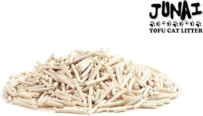 JUNAI Tofu Cat Litter 8 Packs(2.3kg x 8), Original Clumping Cat Litter Pellet Natural Vegan Kitty Litter, Lightweight and Dust Free cat Litter for Multiple Cats, Flushable Biodegradable, Ship from CA