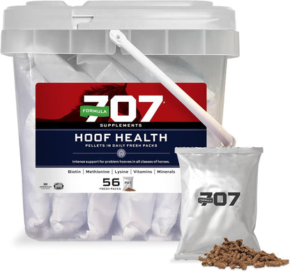 Formula 707 Hoof Health Equine Supplement, Daily Fresh Packs, 56 Day Supply - Biotin, Amino Acids, and Minerals to Improve and Support Healthy Horse Hooves