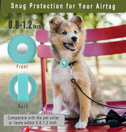 for Airtag Holder for Dog Collar, Cibaabo Silicone Air Tag Case Cover Compatible with Apple Airtags for 0.8-1.2inch Cat Pet Collar Harness Loop