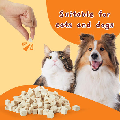 Jungle Calling Freeze Dried Chicken Cat & Dog Treats, Single Ingredient Chicken Bites for Cats & Dogs, High Protein Pet Training Treats, Edible Organic Food Topper, 10.58 oz