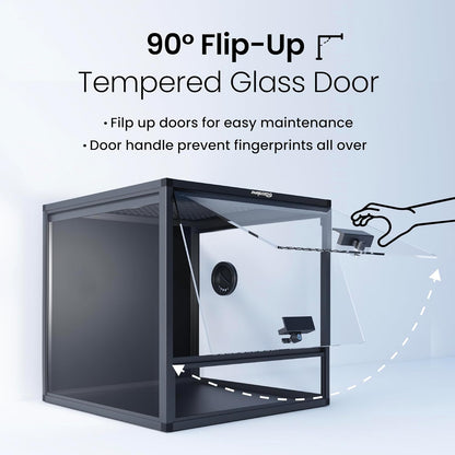 MagicCube 18'' x 18'' x 18'' Reptile Tank with Lock, 24 Gallon Reptile Terrarium with Flip-Up Tempered Glass Door, Top Screen Ventilation for Leopard Gecko - Bottom Not Leakproof - Pawvie