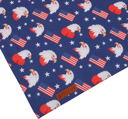 ADOGGYGO American Flag Dog Bandanas, Red Blue Patriotic Eagles USA Flag Scarf, Multi Size, 4th of July Bandana for Small Dogs Pets (Small)