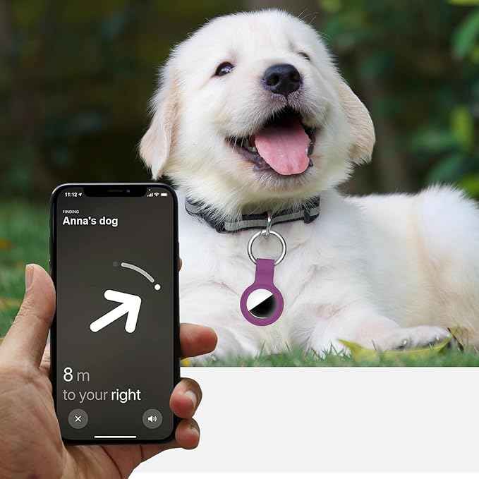 Case for AirTag 2nd Gen (2026) & 1st Gen, Silicone Holder Keychain Key Ring, Protective Cover for Apple for Air Tags, GPS Finder Accessories for Bags, Pets, Kids, Luggage, Deep Purple