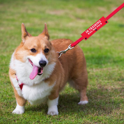 Advivio in Training Do Not Pet Funny Red Dog Leash Sleeve - Leash Wrap for Pet Dogs Walking - Dog's Gift and Dog Owner Gift