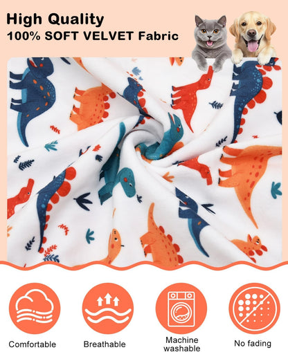 CuteBone Dinosaur Costume Dog Pajamas, Stretchy Spandex Crystal Velvet Sleepwear Coat for Small Dogs, Soft & Warm Pet Outfit Clothes for Cold Weather, Cozy Pullover Design COSP02XXL