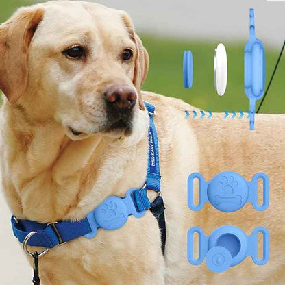 2 Pack Case for Airtag Dog Cat Collar Holder, Soft Silicone Anti-Lost Waterproof Protective Case Compatible with Apple Airtag, for Pet Dog Cat Collars Holder