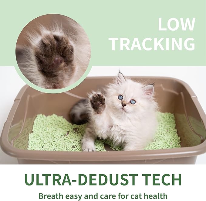 Tofu Cat Litter, Lightweight Natural Clumping Cat Litter Odor Control 99.9% Dust-Free, Flushable Low Tracking, 22 LB Total, Pack of 4