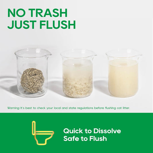 HoneyCare Tea Cat Litter | Natural Plant-Based Formula | Long-Lasting Odor Control | 99% Dust-Free & Low Tracking | Flushable Cat Litter | 6-lbs