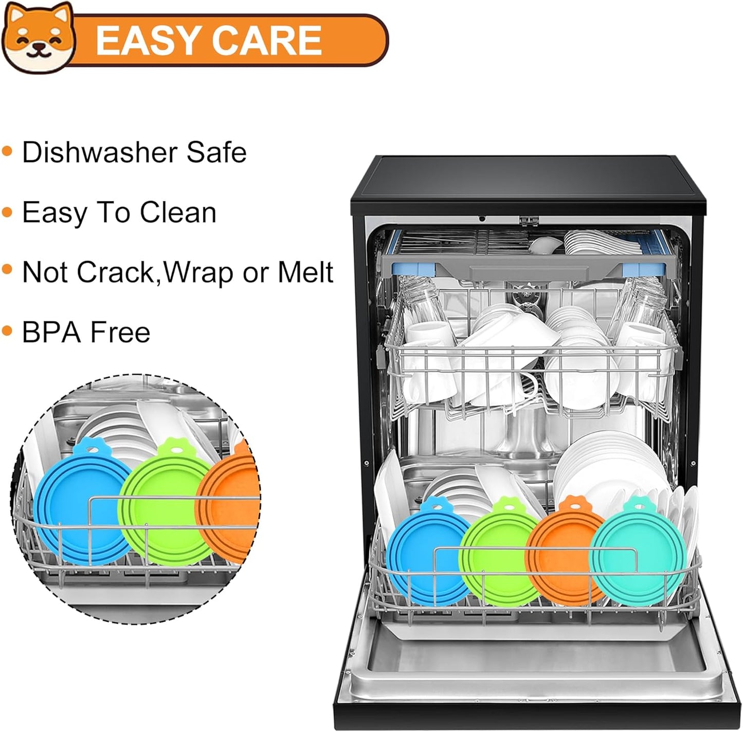 3 Pack Pet Food Can Covers, Silicone Universal Can Lids for Dog & Cat Food, BPA Free, One Fit Most Standard Size Can Lids Top Blue/Green/Black