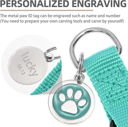 PUPTECK No Pull Dog Harness Soft Adjustable Basic Nylon Step in Puppy Halter Outdoor Walking with ID Tag Medium