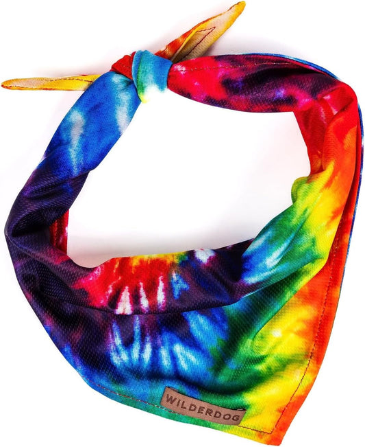 Wilderdog Dog Bandana with Lightweight Quick Drying Poly-Blend Mesh Material in Tiedye