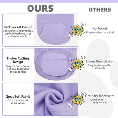 KOOLTAIL Basic Dog Hoodie - Soft & Warm Dog Hoodie Sweater with Leash Hole and Pocket, Pet Winter Coat, Cold Weather Clothes Sweatshirt for Small Medium Large Dogs Puppy Cat Boys Girls Lavender S