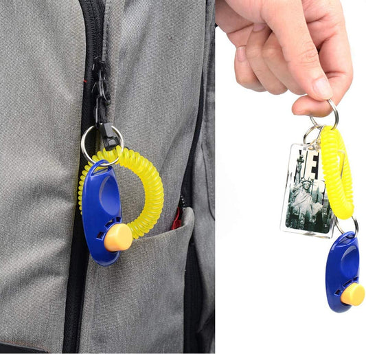 Rocutus 10-Piece Colorful Pet Training Clickers with Wrist Strap - Train Dogs, Cats, Horses & More