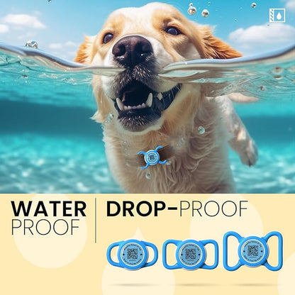 Waterproof AirTag Dog Collar Holder for Apple AirTag QR Code