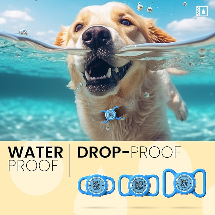 Waterproof AirTag Dog Collar Holder for Apple AirTag QR Code