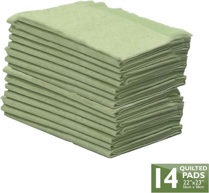 Four Paws Wee-Wee Superior Performance Bamboo Pee Pads for Dogs, Earth Friendly Dog & Puppy Potty Training Pads, Crate Liners, Housebreaking Supplies, 22" x 23" (14 Count)