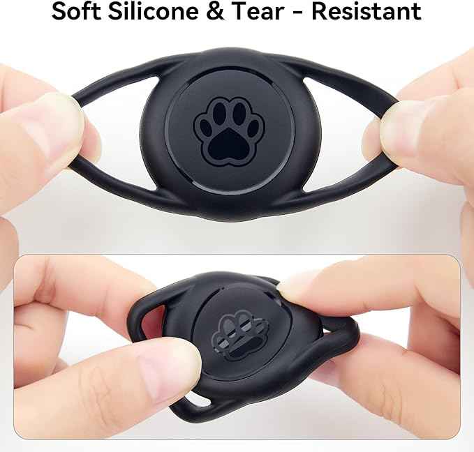 for AirTag Dog Collar Holder 2 Pack Dog Collar with AirTag Holder Waterproof AirTag Holder for Dog Collar, Secure Silicone Case for Apple AirTag 1 & 2, Lightweight Anti-Lost Pet Tracker Mount