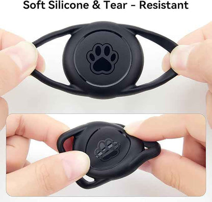 for AirTag Dog Collar Holder 2 Pack Dog Collar with AirTag Holder Waterproof AirTag Holder for Dog Collar, Secure Silicone Case for Apple AirTag 1 & 2, Lightweight Anti-Lost Pet Tracker Mount