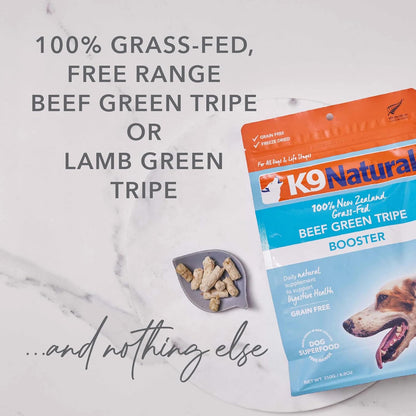 K9 Natural Freeze Dried Dog Food Topper with Verified Ingredients, Organ Meat Blend for Digestive Support, Human-Grade Freeze Dried Puppy Food & Dog Topping, Lamb Green Tripe, 7oz