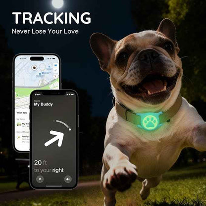for Airtag Dog Collar Holder, Dog Airtag Holder Waterproof, Lightweight Silicone Air Tag Case for Pet Collars, Works with Multiple Tracker Tag Products (Luminous Blue+Luminous Rose, 2 Pack)