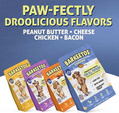 Barkeetos Dog Treats, Crunchy and Cheesy Pet Snacks Made with Real Himalayan Cheese & Chicken, Gluten Free, Grain Free, Lactose Free, Natural Dog Food for All Breeds and Sizes - 3 Pack