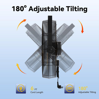 2PCS 18 Inch Wall Fan Pro Series - 4900 CFM 3 Speed High Velocity Industrial Wall Mount Fans for Commercial, Residential, Warehouse, Covered Patio, Shop, Garage, Barn, Gazebo UL Safety Listed