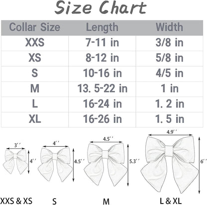 Lionet Paws Halloween Dog Collar with Bowtie - Cute Cotton Adjustable Black Bowtie Dog Collar with Metal Buckle for Small Medium Large Dog Girl Boy Gift, XS, Neck 8-12in