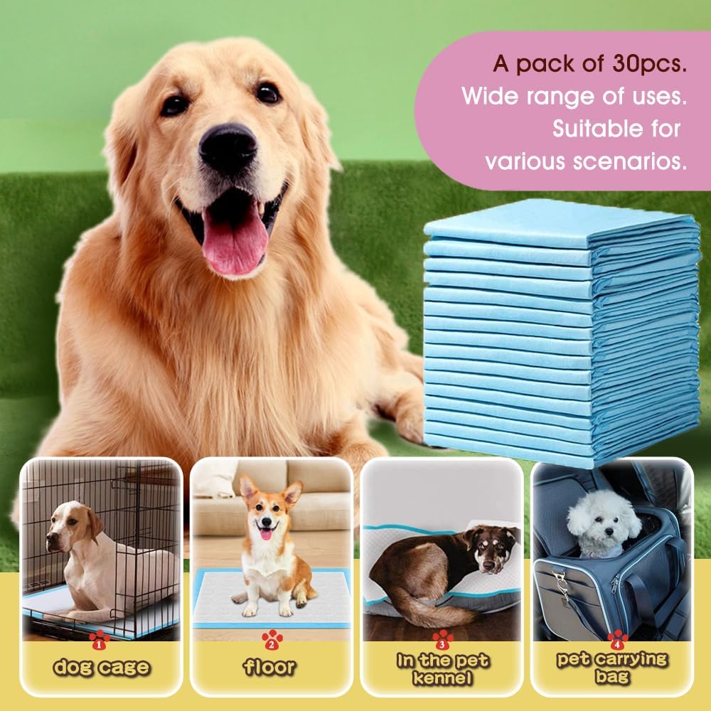 NEZO Dog and Puppy Training Pads，Extra Large 30 x 36 inch-180 Count Pee Pads with Leak-Proof and Super Absorbent…