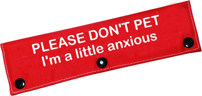 Funny Dog Leash Sleeve Please Don't Pet I'm a Little Anxious Pet Leash Wrap Wrap Alert Hanging ID Patch Tag(Little Anxious-Sleeve)