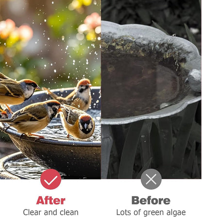 Copper Bird Bath Purification Disk, Water Wiggler for Bird Bath, Bird Bath Copper Disk, 1mm Reinforced 99% Pure Copper Cleaning Disk, Universal Fit for Outdoor Birdbaths, 4 Inch in Diameter (B)