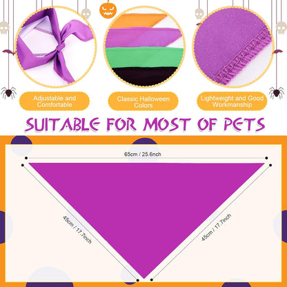 48 Pcs Halloween Blank Dog Bandanas Bulk Sublimation Plain Bandanas for Dogs Heat Transfer Personalized DIY Triangle Bibs Scarf Set for Pets Halloween Costume Photo Props Accessories Pet Shops