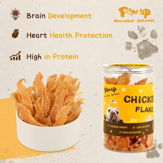 PAWUP Chicken Jerky Crisp Flakes for Dog Treats, 1% Taurine Added, 6oz (170g), Chip Jerky, High Protein Chicken Dog Training Rewards, Rawhide-Free, Gluten-Free