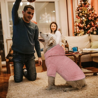 Fuzzy Dog Sweaters for Large Dogs Pet Hoodie Clothes Warm Soft Pet Coats Hooded Sweatshirt Dog Sweaters for Extra Large Dogs(Pink-XXL)