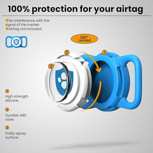 Waterproof AirTag Dog Collar Holder for Apple AirTag QR Code