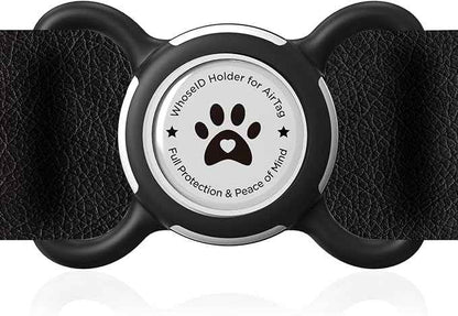 Airtag Dog Collar Holder, Durable & Lightweight Airtag Case, Slide-on Waterproof Protective Air Tag Holder for Dog Collar - for Dogs and Cats (Black, Large)