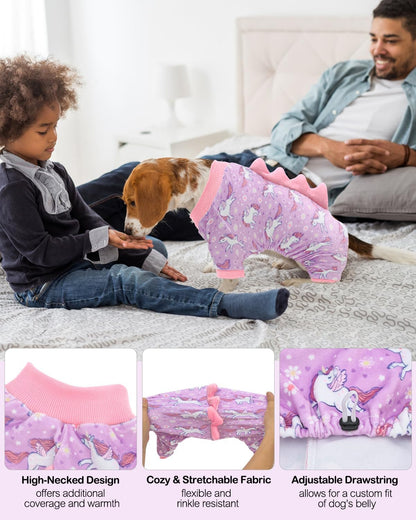 CuteBone Dinosaur Costume Dog Pajamas, Stretchy Spandex Crystal Velvet Sleepwear Coat for Small Dogs, Soft & Warm Pet Outfit Clothes for Cold Weather, Cozy Pullover Design COSP11L