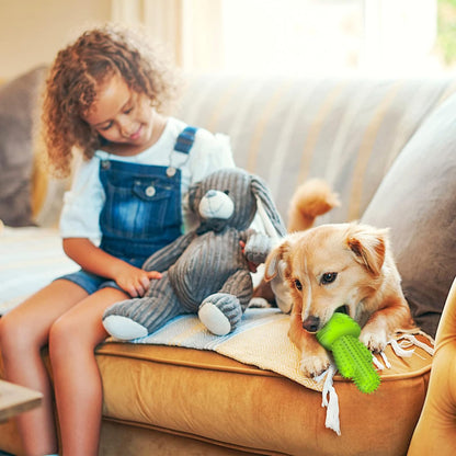 Christmas Dog Gifts, Dog Toys for Small Dogs Dog Toothbrush for Teething Cleaning, Rubber Squeaky Toys for Puppy