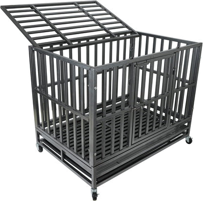 37Inch Heavy Duty Dog Cage Kennel Strong Metal Dog Cage