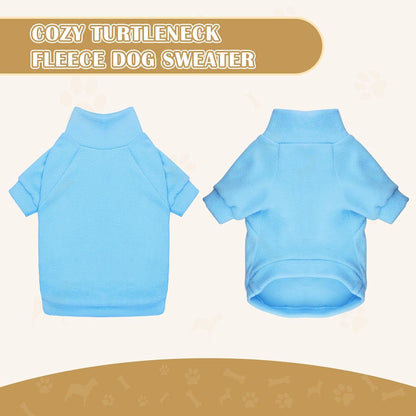 3 Pack Dog Sweater Fleece Pet Clothes Turtleneck Soft Warm Pet Sweatshirt Dog Sweaters for Small Dogs Sweaters for Medium Dogs Boy Girl(Gray+Blue+Coffee,S/M)