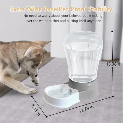 1.58 Gallon Automatic Dog Water Bowl Dispenser, Large Capacity Water Feeder for Cats and Dogs, BPA-Free, 1.58 Gallon Grey