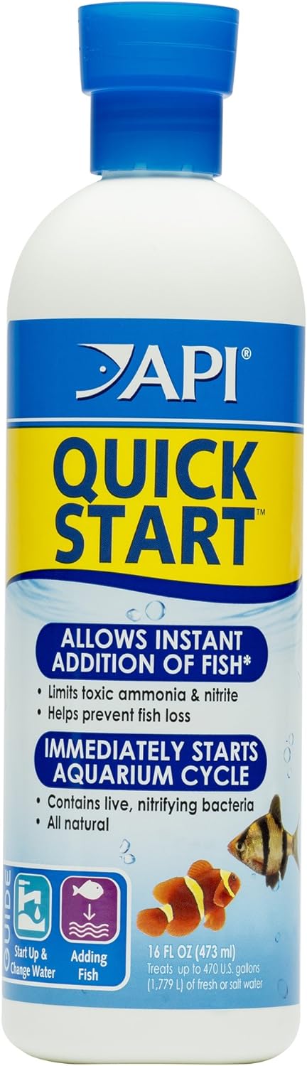 API QUICK START Freshwater and Saltwater Aquarium Nitrifying Bacteria and API TAP WATER CONDITIONER Aquarium Water Conditioner Bundle