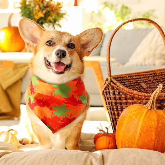Chunful 30 Pcs Thanksgiving Fall Bandanas for Dogs Autumn Dog Bandanas with Maple Leaves Pumpkin Patterns Soft Bibs Triangle Doggie Scarf for Small Medium Large Pet Costume 25.6 x 17.7 x 17.7 Inch