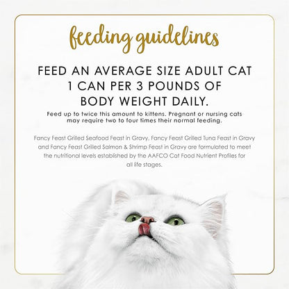 Purina Fancy Feast Grilled Wet Cat Food Seafood Collection in Wet Cat Food Variety Pack - (Pack of 30) 3 oz. Cans