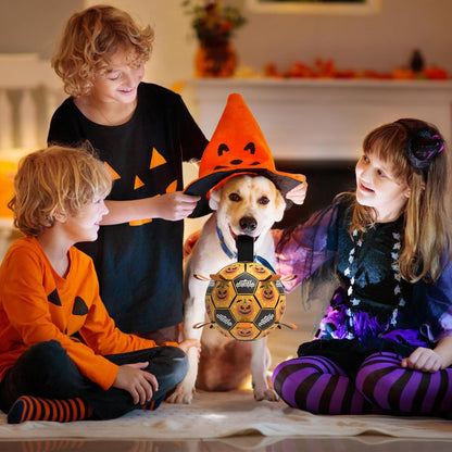 QDAN Halloween Dog Toys, Soccer Balls, Interactive Pet Toys, Puppy Dogs Birthday Gifts, Durable Dog Balls for Small Medium Dogs（6 Inch）
